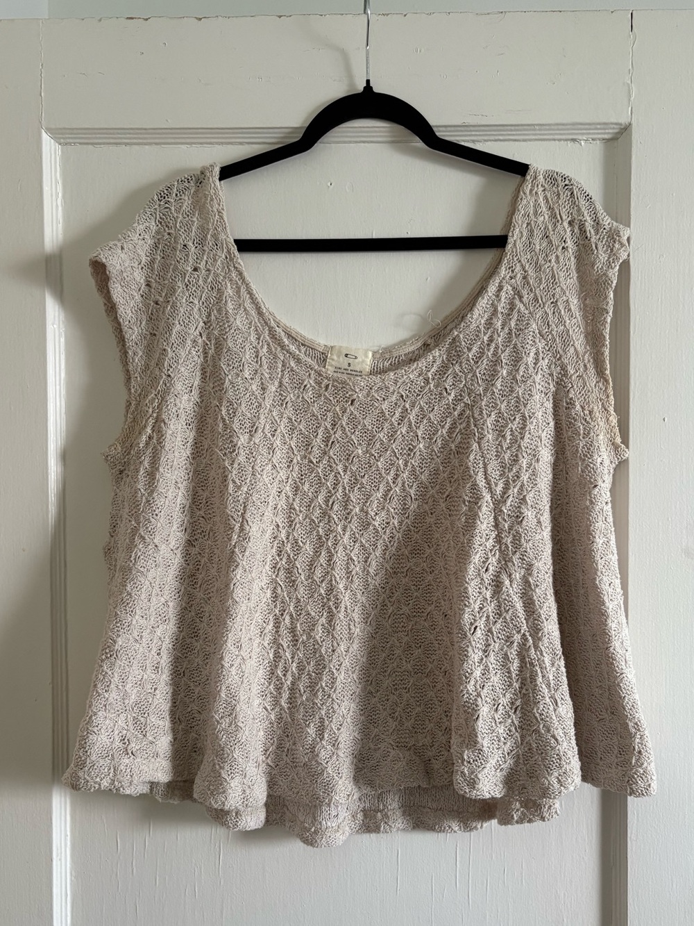 Urban Outfitters Light Taupe Crochet Scoop Neck